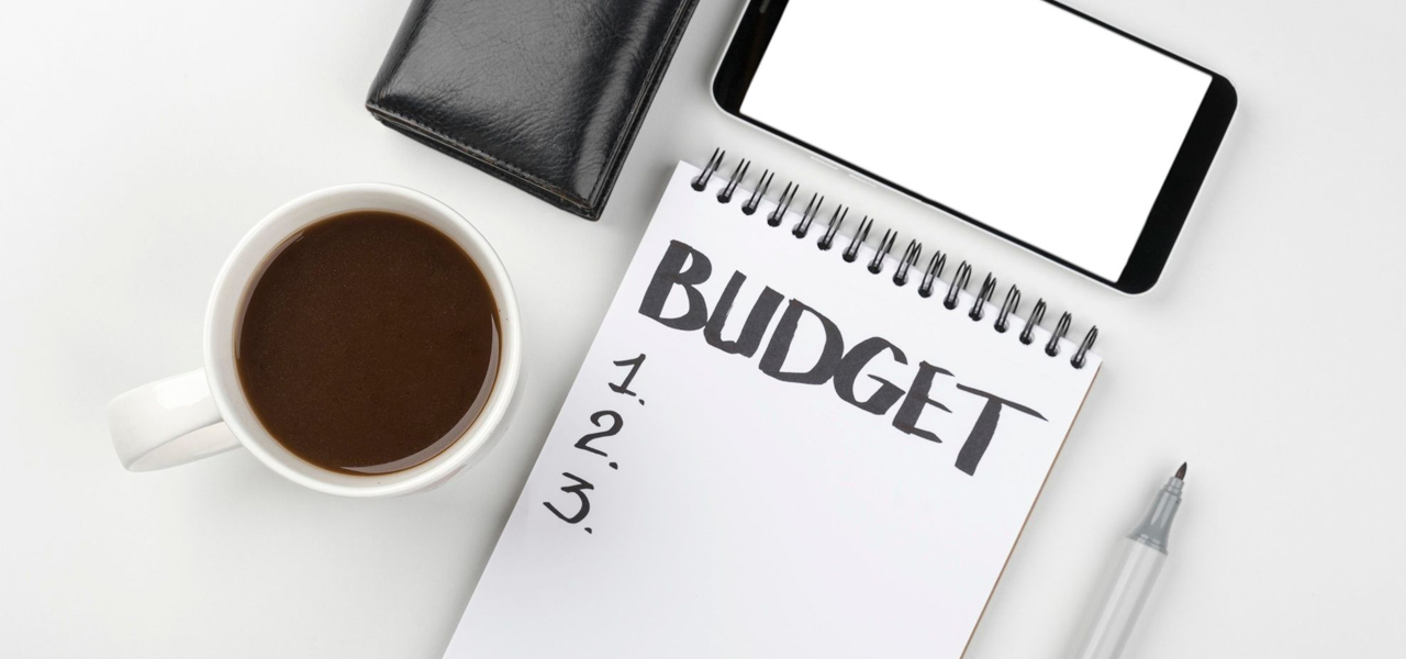 budget written on diary